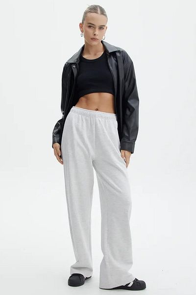 Madmext Γκρι παντελόνι με φαρδύ πόδι Basic Sweatpants MG1916