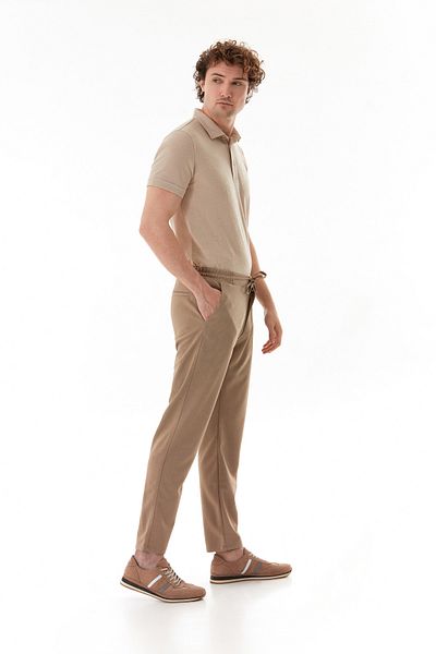 Fulla Moda Παντελόνι Jogger με κουμπιά με δέσιμο στη μέση
