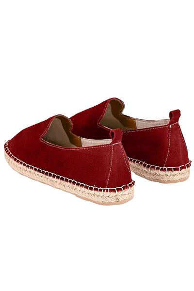 NOOSY Women's Burgundy Genuine Leather Handmade Espadrille