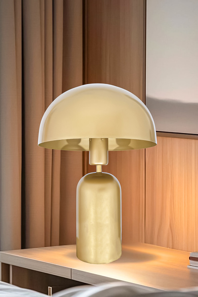 Fer Avize Milano Mushroom Metal Hat Lampshade Modern Design Wired Table Lamp Night Light