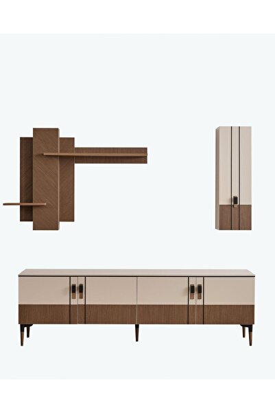 BuğdaycıGrup Viva 204 Tv Duvar Ünitesi Premium Tasarım Televizyon Ünitesi 200 cm 4 Kapaklı