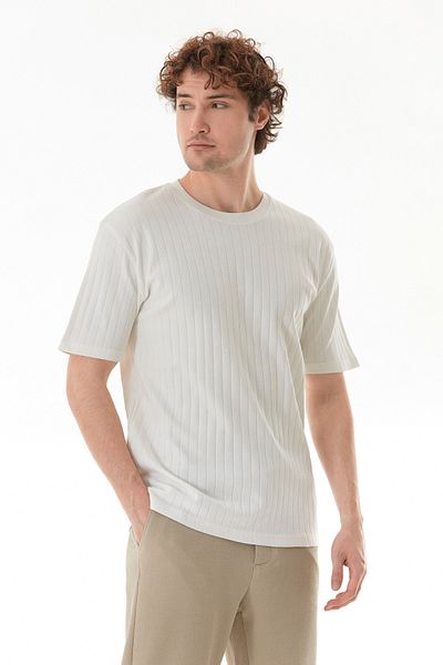 Fulla Moda Striped Crew Neck T-Shirt