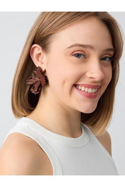 Jimmy Key Bitter Coffee Big Leaf Figured Earrings