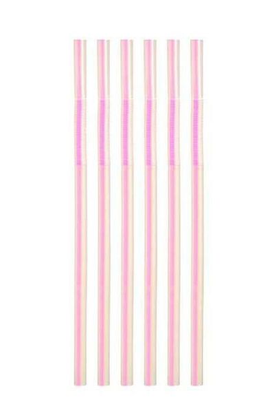alenked Frozen Bellows Pink Straw 32 cm 10 Pieces (Special Series)