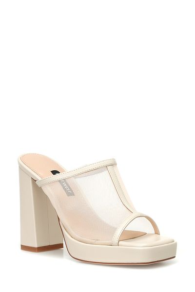 Nine West Belrose 4fx Nude damskie pantofle na wysokim obcasie