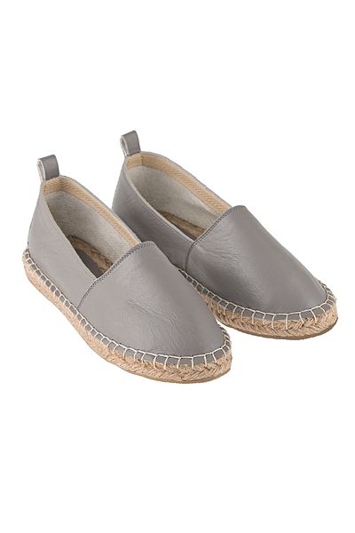 Moosefield Genuine Leather Dark Gray Women's Handmade Espadrille