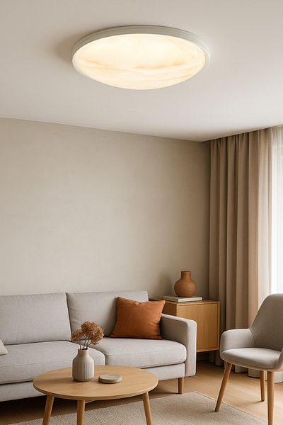 Lambadar Olympia Model Special Design 52 cm Large Size Modern 3 Colors (White-Daylight-Yellow) Plafonier Led Chandelier