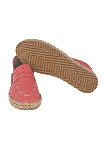 NOOSY Women's Pomegranate Flower Genuine Leather Handmade Espadrille