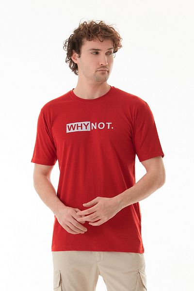 Fulla Moda Why Not Text Printed Crew Neck T-Shirt