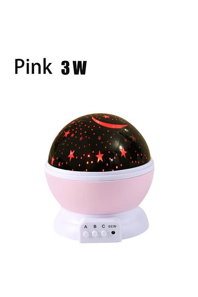 Choice 3W Pink Star Projector Night Light Lamp Fun Gifts for Girls and Boys Rotating Star Sky Moon LED Ligh