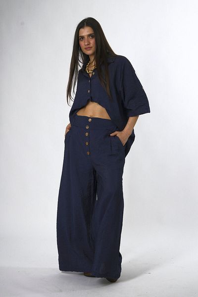 ABBRA Women's Button Detailed Wrinkle Suit