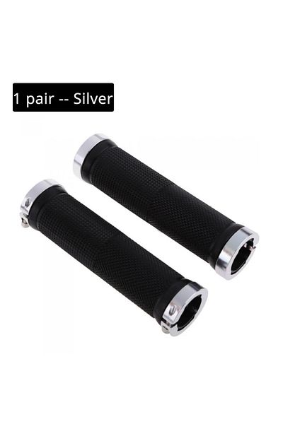 BUCKLOS Silver BUCKLOS Bicycle Grips MTB Cuffs Anti Slip Bike Handlebar Cover Rubber BMX Mountain Bike Lock