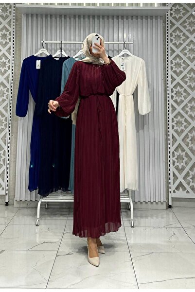 comstar Women's Tie-Up Balloon Sleeve Chiffon Dress