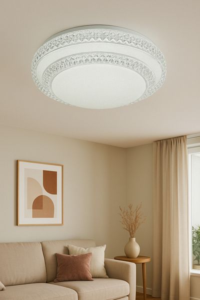 Lambadar Diez Model Special Design 42 cm Large Size Modern 3 Colors (White-Daylight-Yellow) Plafonier Led Chandelier