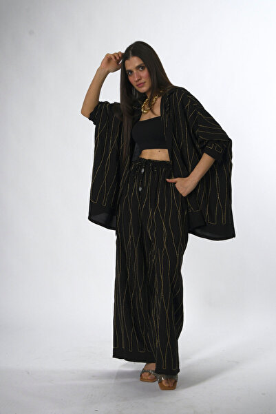 ABBRA Women's Cotton Oversize Shirt Set with Side Slits