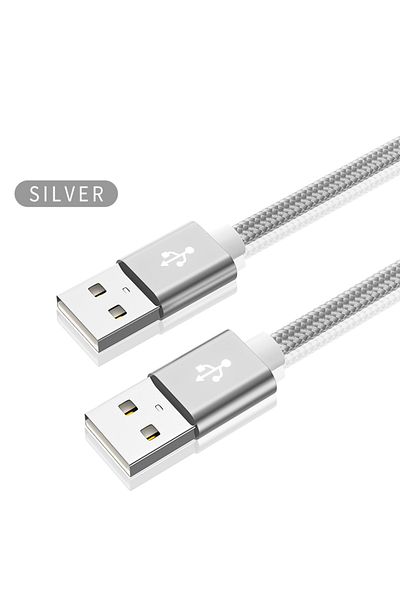 Choice 1m Aurora Silver Kebiss USB to USB Extension Cable Type A Male to Male USB Extender for Radiator Har