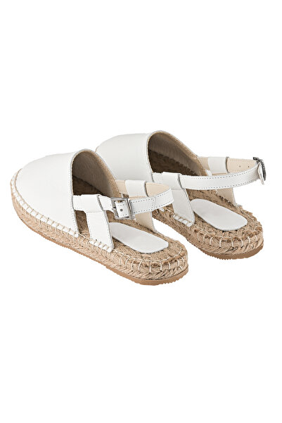 NOOSY Genuine Leather White Women's Handmade Espadrille