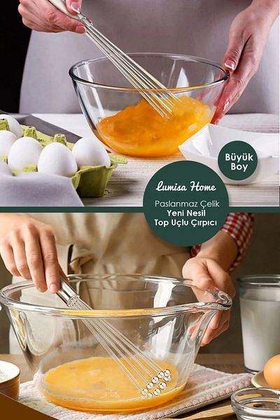 Lumisa Home Adjustable Stainless Steel Metal Bead Ball End Beater Sauce Mixer Ball End Egg Beater