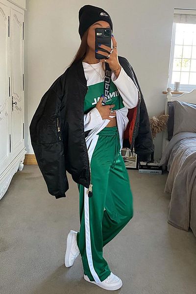 Madmext Mad Girls – Grüner, locker geschnittener Trainingsanzug MG1294