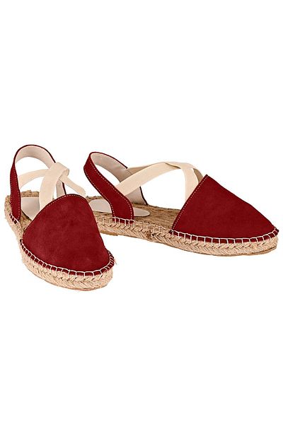 NOOSY Dámské espadrilky z pravé kůže vyrobené z vínové barvy