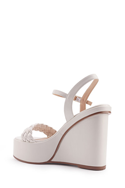 Nine West Corla 4Fx Off White Women's Wedge Heel Sandals
