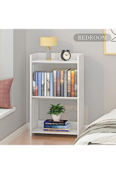 Generic White 3-Tier Bookshelf – Compact Bookcase and Storage Organizer for Living Room, Bedroom, or Office