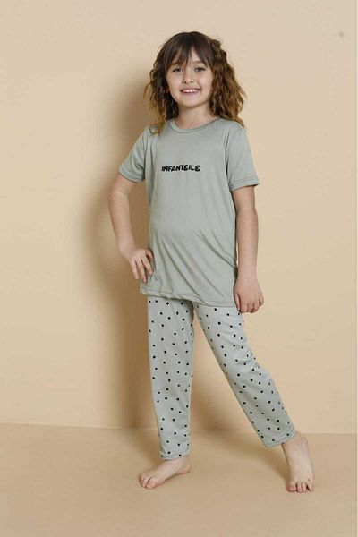 LİLA İÇ GİYİM Children's Milan Short Sleeve Pajama Set
