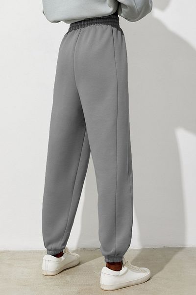 Madmext Γυναικείο φούτερ με βαμμένο γκρι Comfort Fit Mg1353