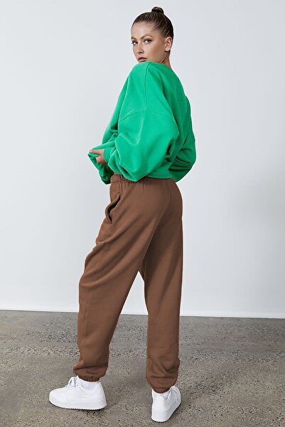 Madmext Kadın Camel Beli Lastikli Oversize Eşofman Altı Mg1235