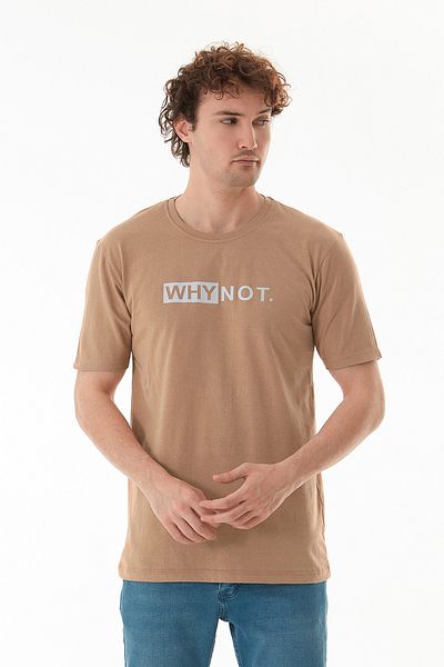 Fulla Moda Тениска с кръгло деколте с щампа Why Not