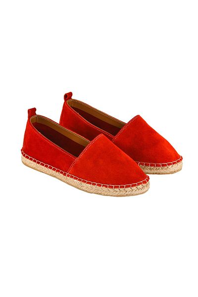 Moosefield Espadrile roșii din piele naturală de damă