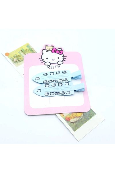 Choice 3 2pcs Hello Kitty Seamless Hairpin Cute Cartoon Sanrio Bb Hair Clip Accessories Girl Headwear Bang.