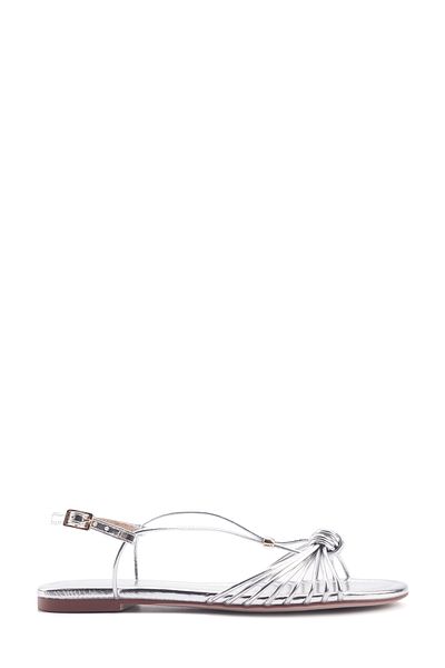 Nine West GAMB 4FX Silberne flache Damensandalen