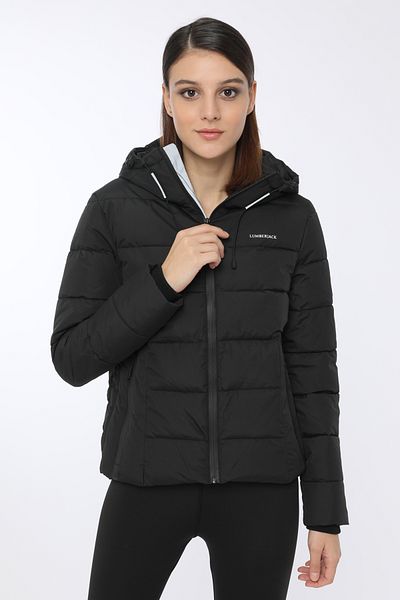 lumberjack Apresque Coat Μαύρο Γυναικείο Κοντό Παλτό