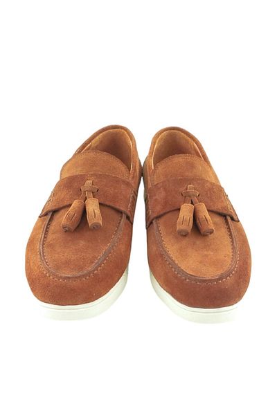 MİLONEK 202413471222   Men's Suede Casual Loafer - Tasseled Cinnamon