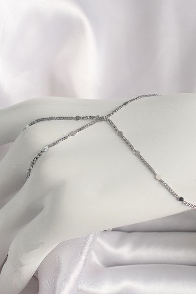 E NATIONAL Brass Silver Color Women's Shahmeran with Sequin Detail