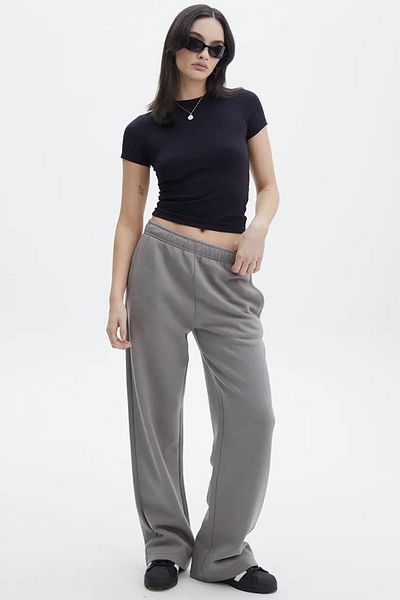 Madmext Geräucherte Basic-Jogginghose mit weitem Bein MG1916