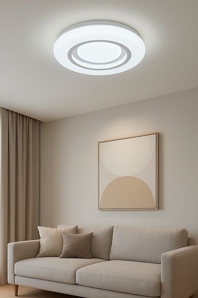 Lambadar Kronos Model Special Design 26 cm Medium Size Modern White Light Led Plafonier Chandelier