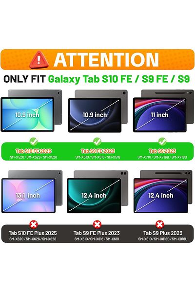 UnDePlus Galaxy Tab S10 Fe / S9 Fe / S9 Compatible Case Graffiti Transparent with Pen Compartment
