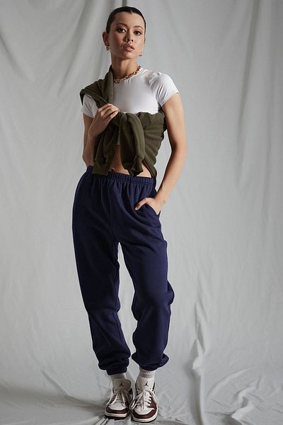 Madmext Dámské námořnické modré oversize tepláky s elastickým pasem Mg1235