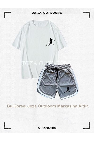 Joza Outdoors Men's Footballer Printed Oversize T-Shirt and Shorts Combination Bottom Top Set
