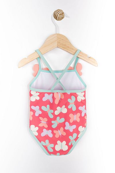 LOSAN Butterfly Pattern Suspender Summer One-Piece Soft and Flexible Baby Girl Swimsuit