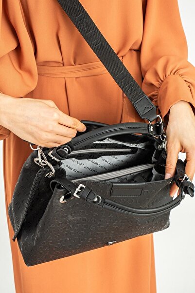 Just Polo Vegan Leather Premium Product Multi-Compartment Women's Shoulder Bag Glb-ph2180 Stone