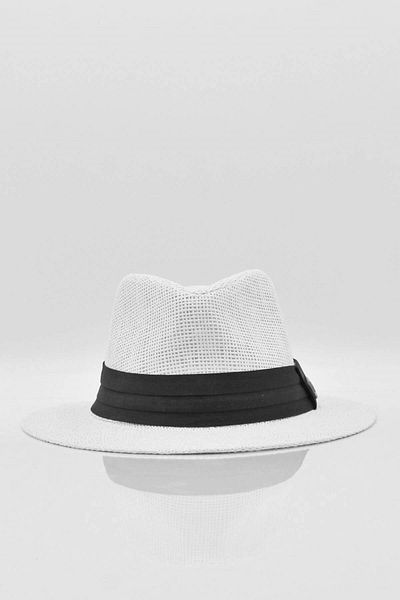 Külah Men's Straw Beach Hat Summer Sombrero - White