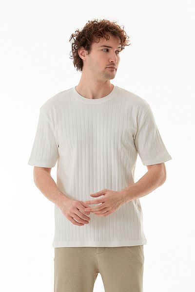 Fulla Moda Striped Crew Neck T-Shirt
