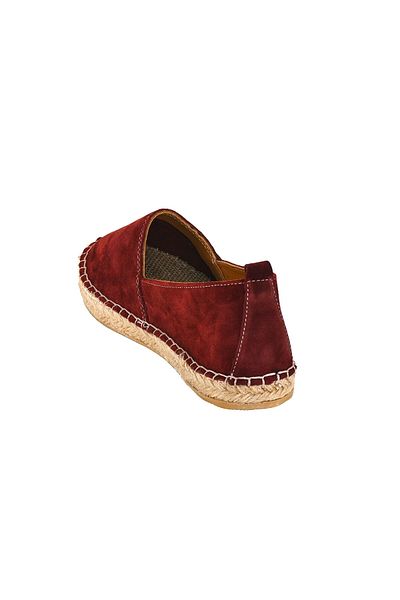 Moosefield Espadrile de damă din piele naturală bordeaux lucrate manual