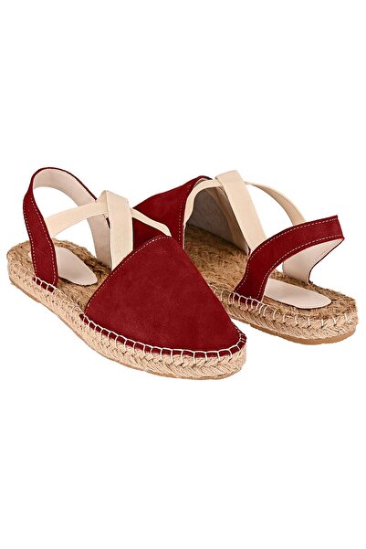 NOOSY Női bordó valódi bőr kézzel készített espadrille