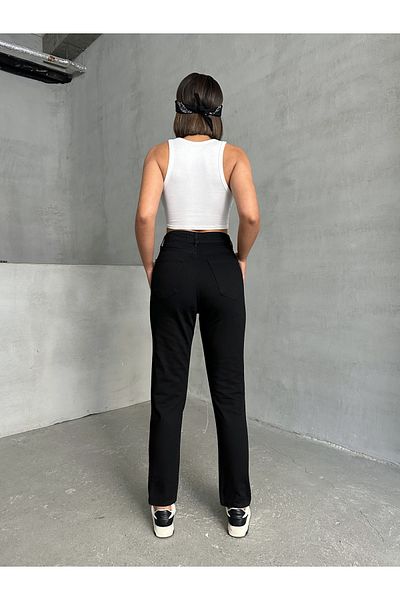 ÇEÇİM Women's Stone Washed Mom Jeans Pants Zyn-58718