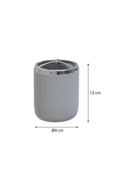 Prima Nova Θήκη οδοντόβουρτσας Lima Xl με διακόσμηση Chrome - Γκρι