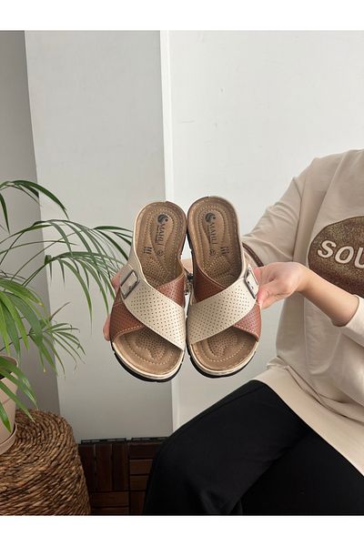 Behtah Kundura Heel Spur Supported Comfort Daily Puff Soft Anatomical Sole Comfortable Mother Home Out Slippers